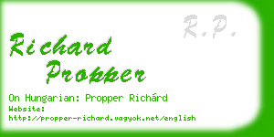 richard propper business card
